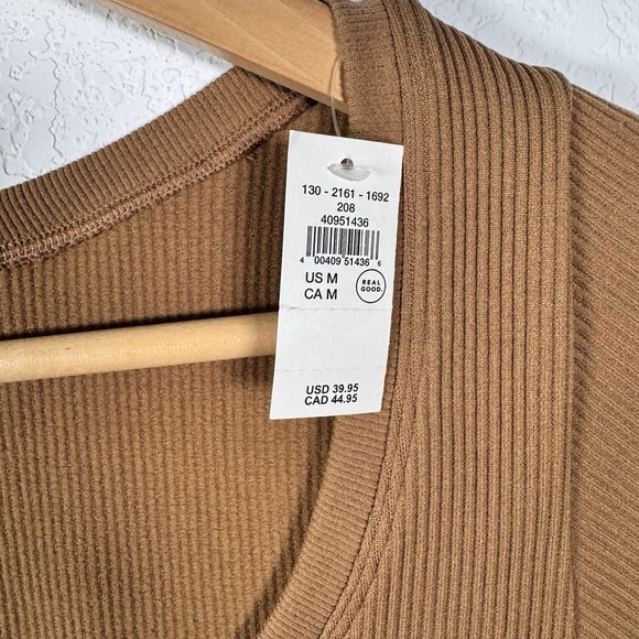 NWT!!‎ Offline by Aerie Women's Brown Ribbed Seamless Crop Top | Size Medium - Picture 4 of 8